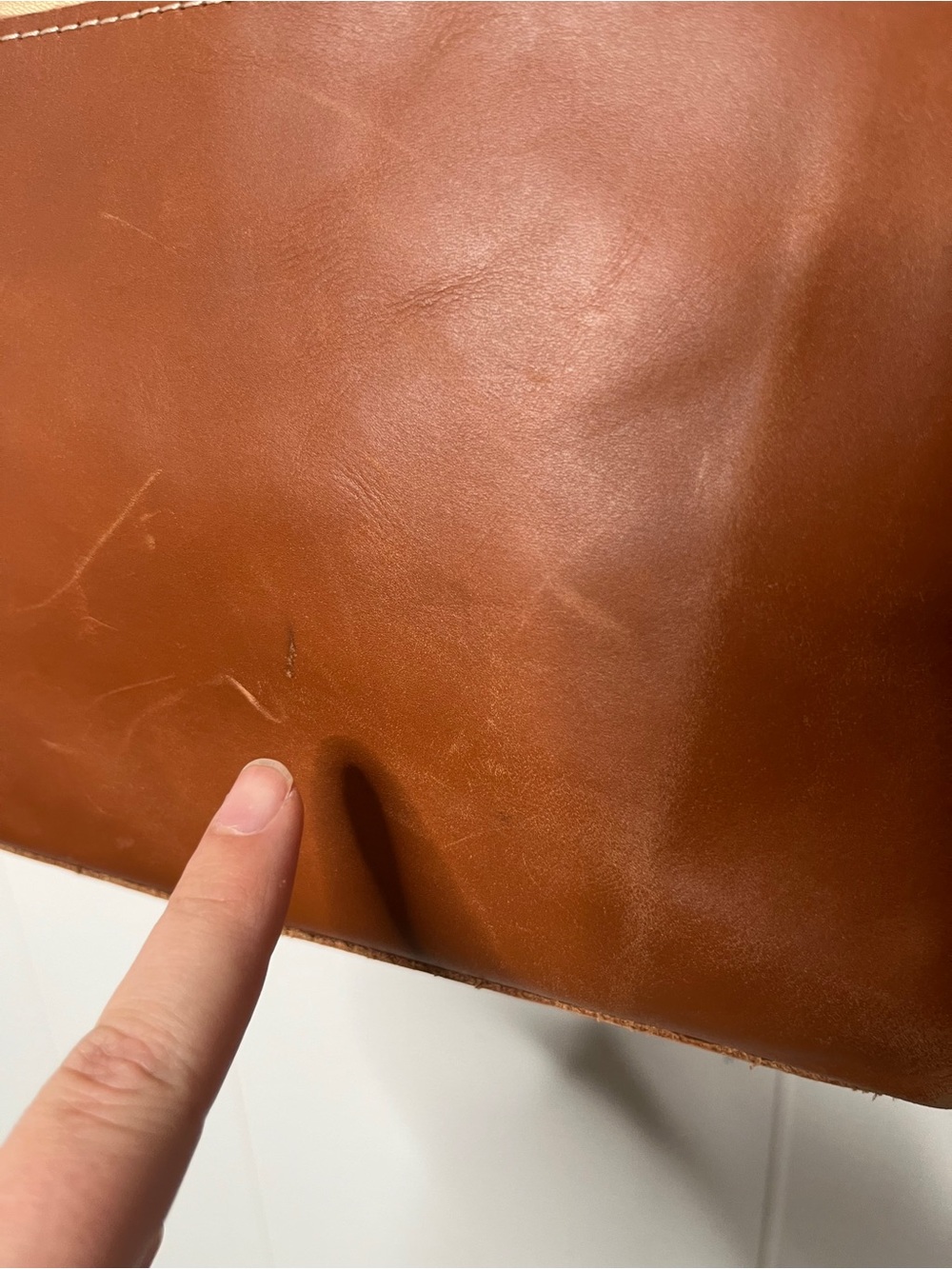 Sseko Classic Brown Leather Crossbody Tote Bag with Handles Zip Top - Picture 3 of 7